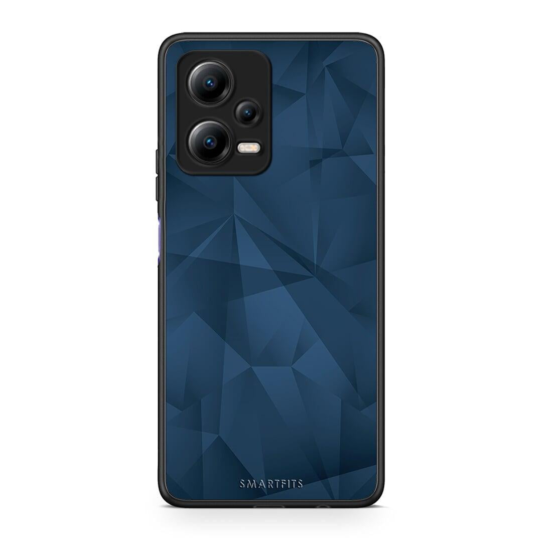 Θήκη Xiaomi Poco X5 5G Dual Geometric Blue Abstract από τη Smartfits με σχέδιο στο πίσω μέρος και μαύρο περίβλημα | Xiaomi Poco X5 5G Dual Geometric Blue Abstract Case with Colorful Back and Black Bezels