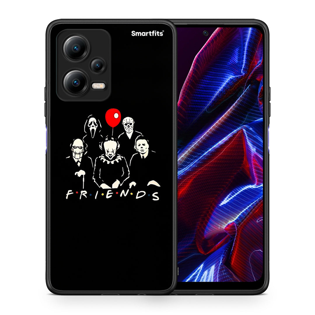 Θήκη Xiaomi Poco X5 5G Dual Halloween Friends από τη Smartfits με σχέδιο στο πίσω μέρος και μαύρο περίβλημα | Xiaomi Poco X5 5G Dual Halloween Friends Case with Colorful Back and Black Bezels