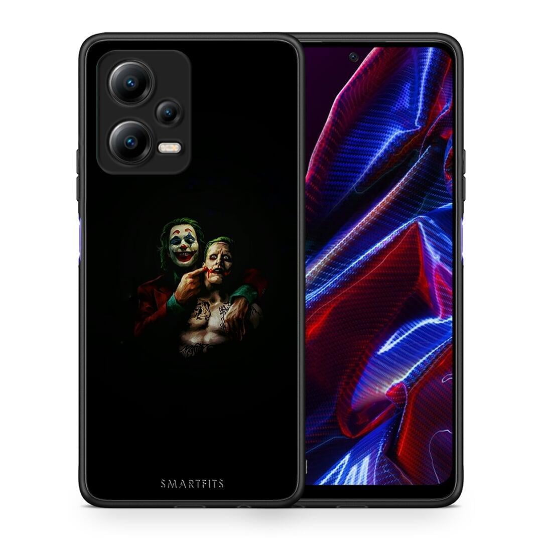 Θήκη Xiaomi Poco X5 5G Dual Hero Clown από τη Smartfits με σχέδιο στο πίσω μέρος και μαύρο περίβλημα | Xiaomi Poco X5 5G Dual Hero Clown Case with Colorful Back and Black Bezels