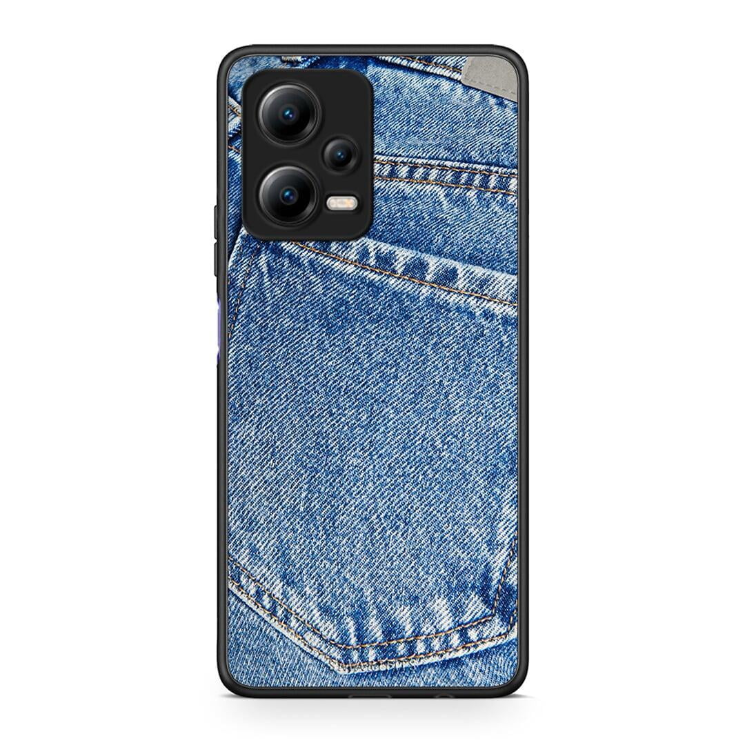 Θήκη Xiaomi Poco X5 5G Dual / Redmi Note 12 5G Jeans Pocket από τη Smartfits με σχέδιο στο πίσω μέρος και μαύρο περίβλημα | Xiaomi Poco X5 5G Dual / Redmi Note 12 5G Jeans Pocket Case with Colorful Back and Black Bezels