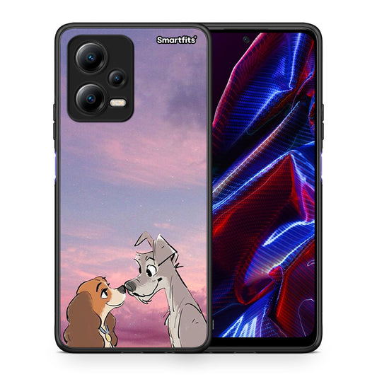 Θήκη Xiaomi Poco X5 5G Dual Lady And Tramp από τη Smartfits με σχέδιο στο πίσω μέρος και μαύρο περίβλημα | Xiaomi Poco X5 5G Dual Lady And Tramp Case with Colorful Back and Black Bezels