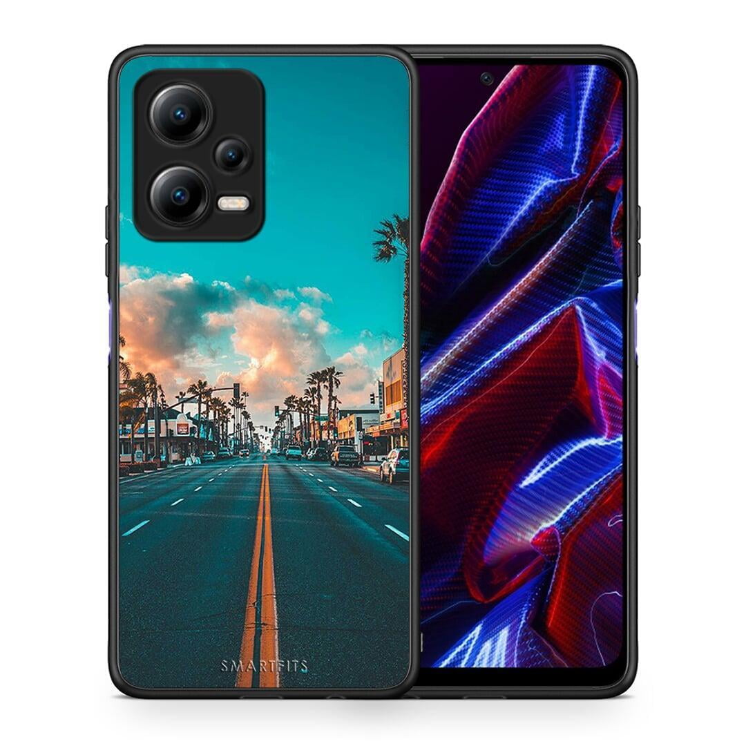 Θήκη Xiaomi Poco X5 5G Dual Landscape City από τη Smartfits με σχέδιο στο πίσω μέρος και μαύρο περίβλημα | Xiaomi Poco X5 5G Dual Landscape City Case with Colorful Back and Black Bezels