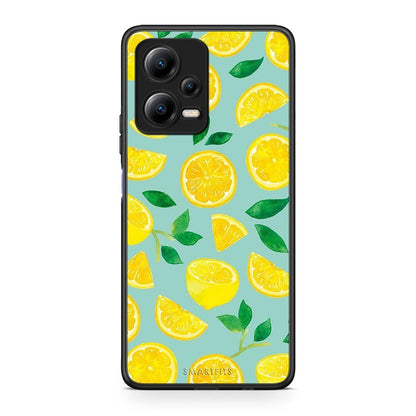Θήκη Xiaomi Poco X5 5G Dual Lemons από τη Smartfits με σχέδιο στο πίσω μέρος και μαύρο περίβλημα | Xiaomi Poco X5 5G Dual Lemons Case with Colorful Back and Black Bezels