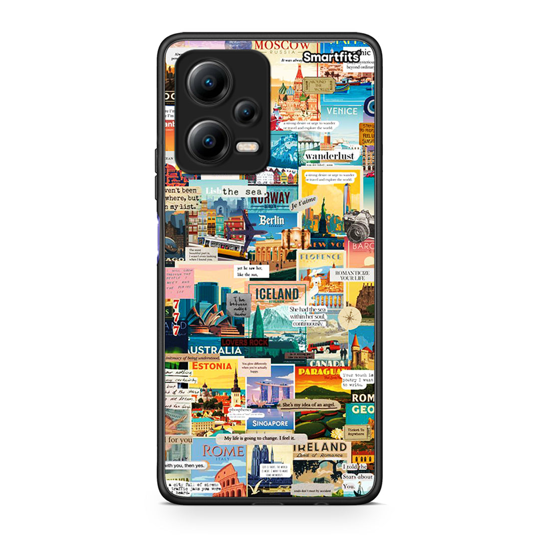 Θήκη Xiaomi Poco X5 5G Dual Live To Travel από τη Smartfits με σχέδιο στο πίσω μέρος και μαύρο περίβλημα | Xiaomi Poco X5 5G Dual Live To Travel Case with Colorful Back and Black Bezels