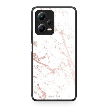 Θήκη Xiaomi Poco X5 5G Dual Marble Pink Splash από τη Smartfits με σχέδιο στο πίσω μέρος και μαύρο περίβλημα | Xiaomi Poco X5 5G Dual Marble Pink Splash Case with Colorful Back and Black Bezels