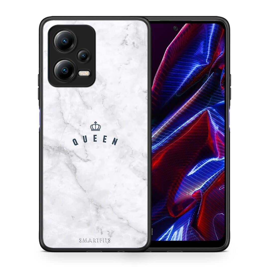 Θήκη Xiaomi Poco X5 5G Dual Marble Queen από τη Smartfits με σχέδιο στο πίσω μέρος και μαύρο περίβλημα | Xiaomi Poco X5 5G Dual Marble Queen Case with Colorful Back and Black Bezels