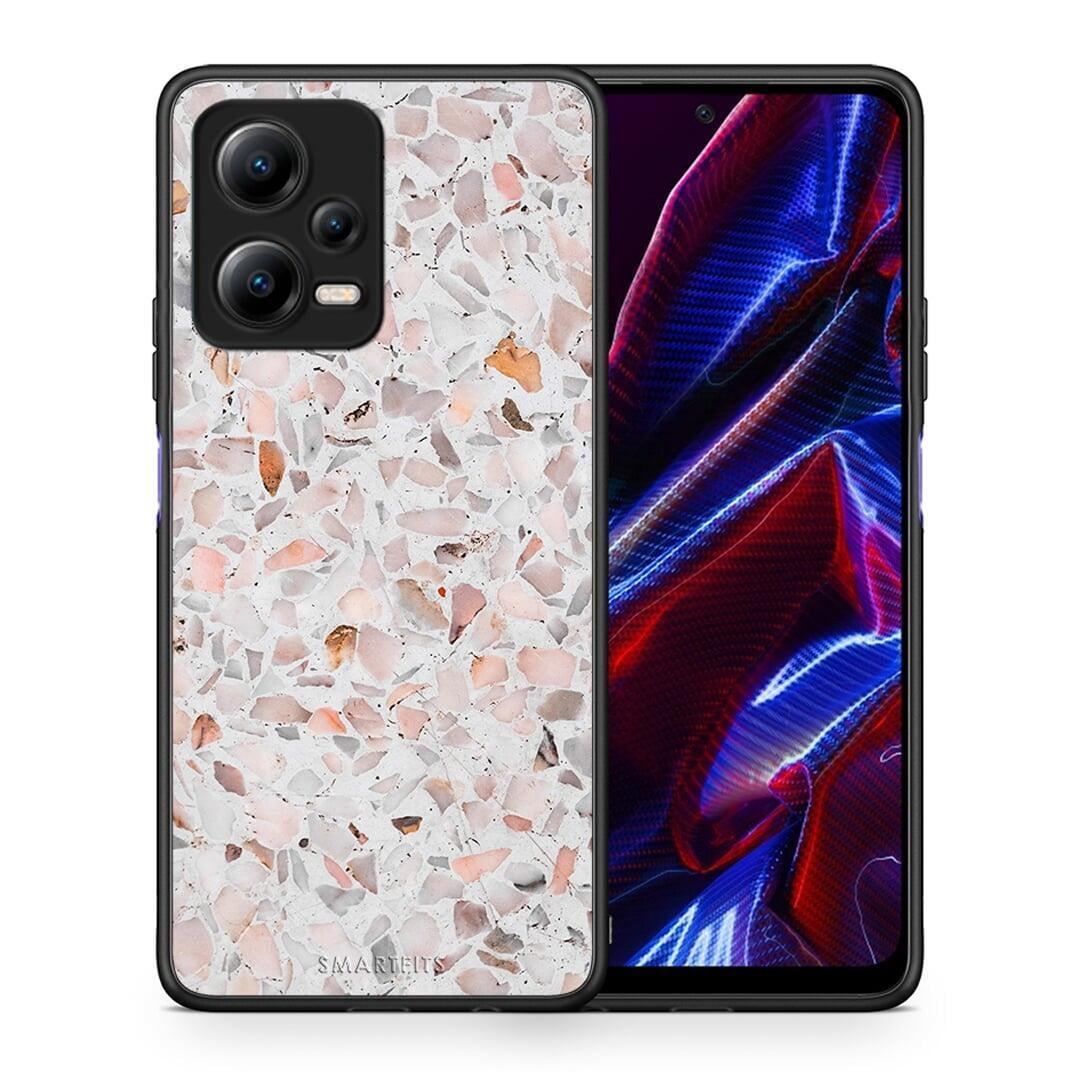 Θήκη Xiaomi Poco X5 5G Dual Marble Terrazzo από τη Smartfits με σχέδιο στο πίσω μέρος και μαύρο περίβλημα | Xiaomi Poco X5 5G Dual Marble Terrazzo Case with Colorful Back and Black Bezels