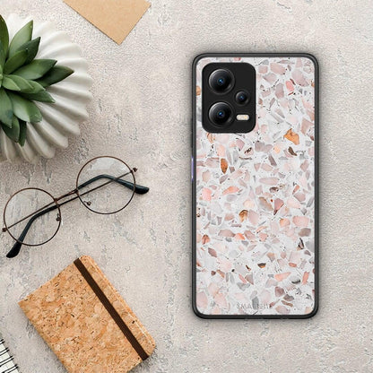 Θήκη Xiaomi Poco X5 5G Dual Marble Terrazzo από τη Smartfits με σχέδιο στο πίσω μέρος και μαύρο περίβλημα | Xiaomi Poco X5 5G Dual Marble Terrazzo Case with Colorful Back and Black Bezels
