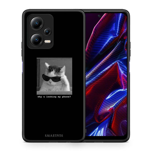 Θήκη Xiaomi Poco X5 5G Dual Meme Cat από τη Smartfits με σχέδιο στο πίσω μέρος και μαύρο περίβλημα | Xiaomi Poco X5 5G Dual Meme Cat Case with Colorful Back and Black Bezels
