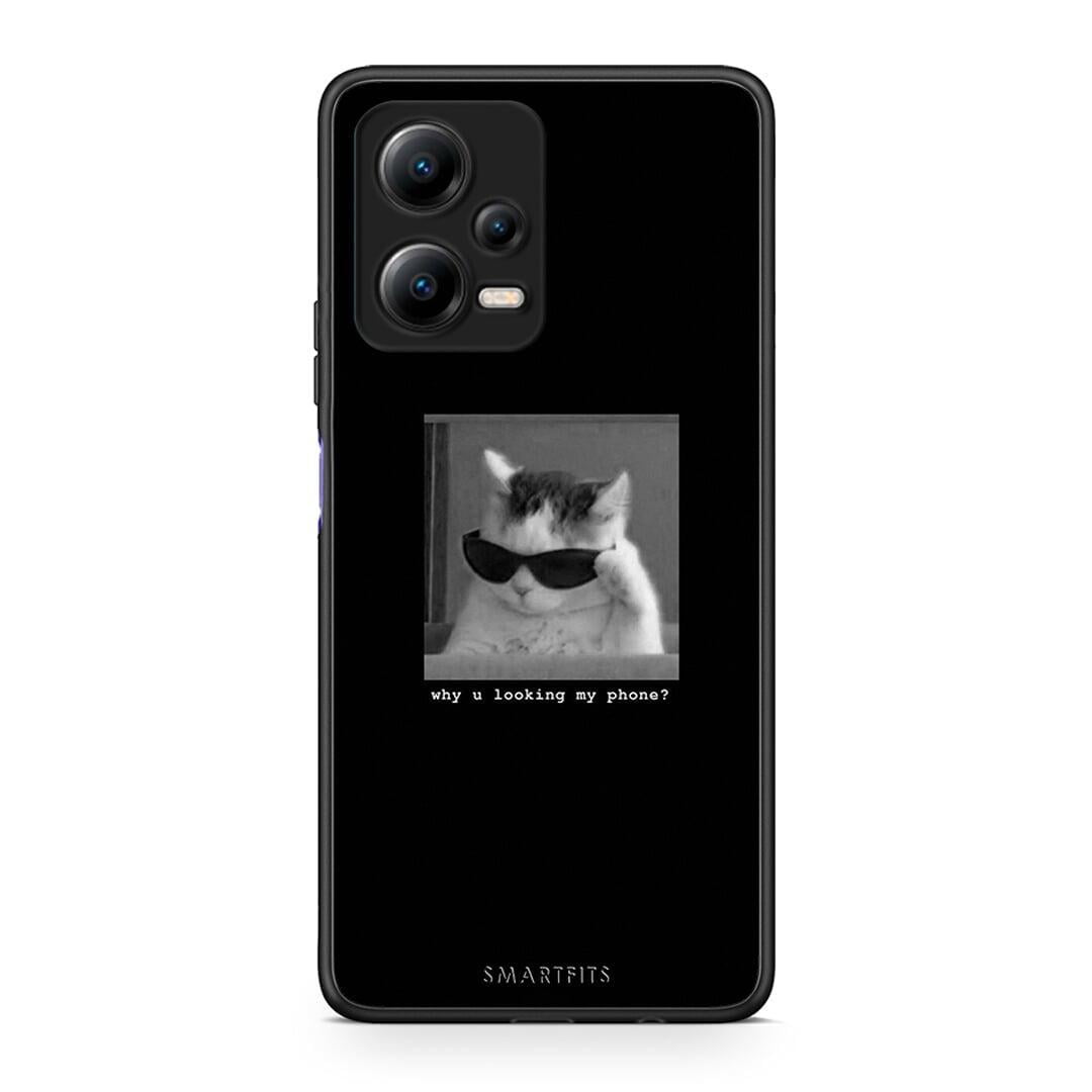 Θήκη Xiaomi Poco X5 5G Dual Meme Cat από τη Smartfits με σχέδιο στο πίσω μέρος και μαύρο περίβλημα | Xiaomi Poco X5 5G Dual Meme Cat Case with Colorful Back and Black Bezels
