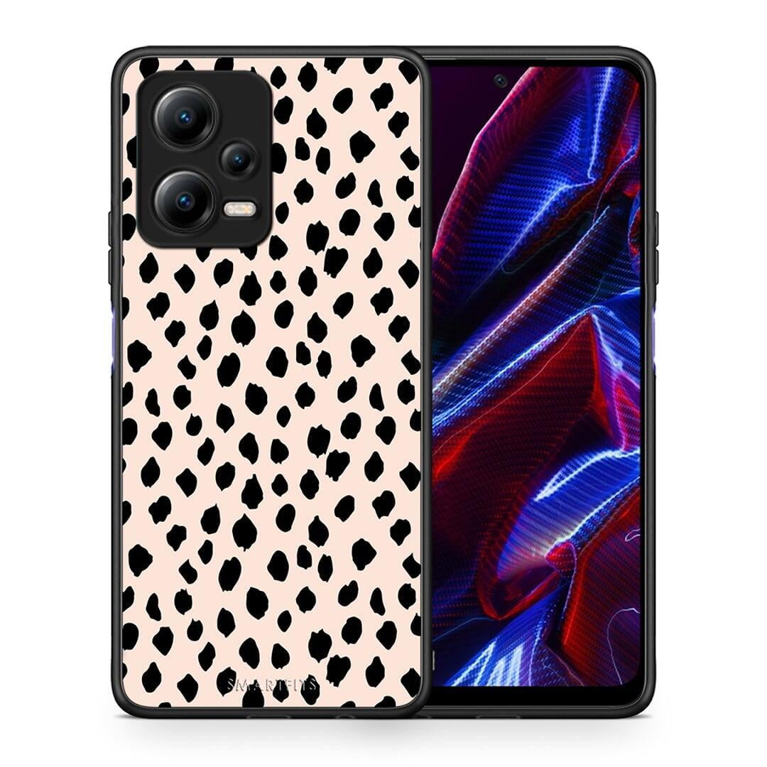 Θήκη Xiaomi Poco X5 5G Dual New Polka Dots από τη Smartfits με σχέδιο στο πίσω μέρος και μαύρο περίβλημα | Xiaomi Poco X5 5G Dual New Polka Dots Case with Colorful Back and Black Bezels