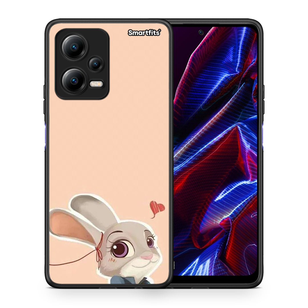 Θήκη Xiaomi Poco X5 5G Dual Nick Wilde And Judy Hopps Love 2 από τη Smartfits με σχέδιο στο πίσω μέρος και μαύρο περίβλημα | Xiaomi Poco X5 5G Dual Nick Wilde And Judy Hopps Love 2 Case with Colorful Back and Black Bezels