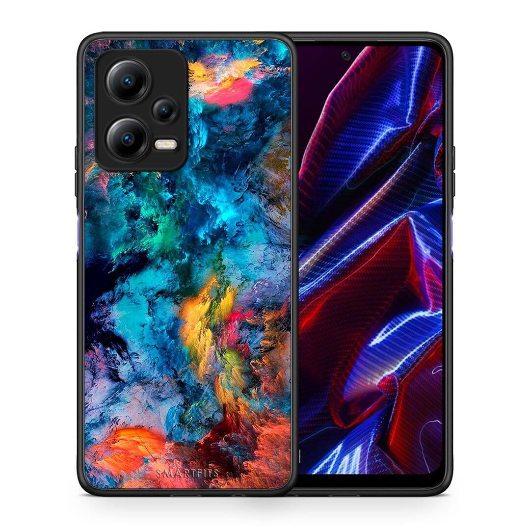 Θήκη Xiaomi Poco X5 5G Dual Paint Crayola από τη Smartfits με σχέδιο στο πίσω μέρος και μαύρο περίβλημα | Xiaomi Poco X5 5G Dual Paint Crayola Case with Colorful Back and Black Bezels