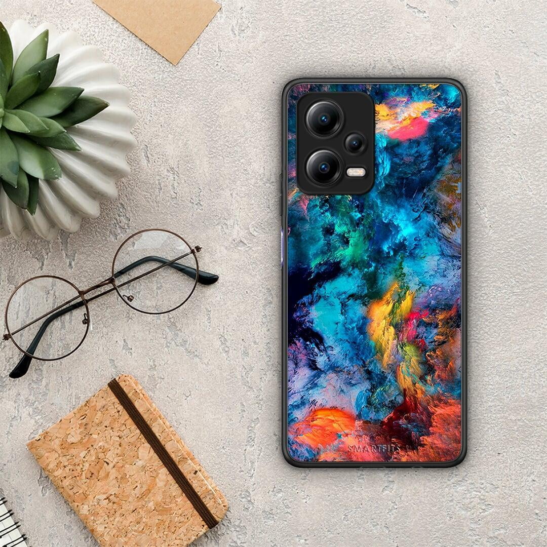 Θήκη Xiaomi Poco X5 5G Dual Paint Crayola από τη Smartfits με σχέδιο στο πίσω μέρος και μαύρο περίβλημα | Xiaomi Poco X5 5G Dual Paint Crayola Case with Colorful Back and Black Bezels
