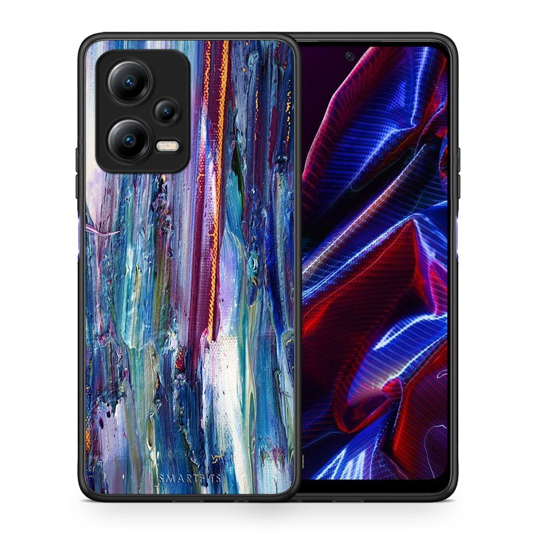 Θήκη Xiaomi Poco X5 5G Dual Paint Winter από τη Smartfits με σχέδιο στο πίσω μέρος και μαύρο περίβλημα | Xiaomi Poco X5 5G Dual Paint Winter Case with Colorful Back and Black Bezels