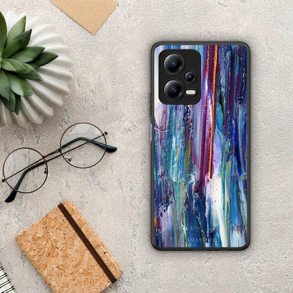 Θήκη Xiaomi Poco X5 5G Dual Paint Winter από τη Smartfits με σχέδιο στο πίσω μέρος και μαύρο περίβλημα | Xiaomi Poco X5 5G Dual Paint Winter Case with Colorful Back and Black Bezels