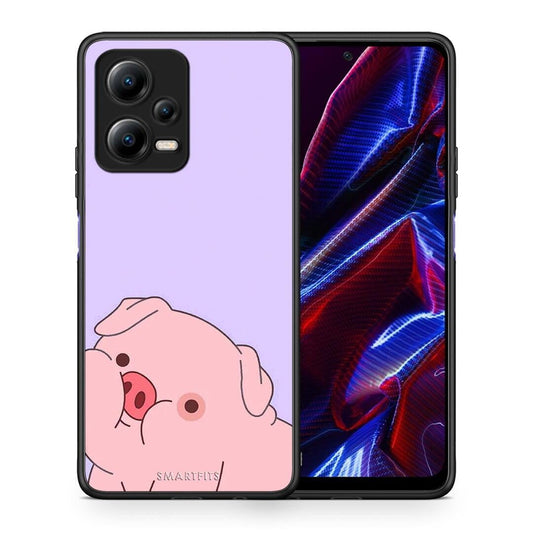 Θήκη Xiaomi Poco X5 5G Dual Pig Love 2 από τη Smartfits με σχέδιο στο πίσω μέρος και μαύρο περίβλημα | Xiaomi Poco X5 5G Dual Pig Love 2 Case with Colorful Back and Black Bezels