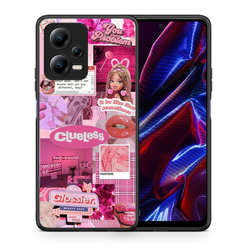 Θήκη Xiaomi Poco X5 5G Dual Pink Love από τη Smartfits με σχέδιο στο πίσω μέρος και μαύρο περίβλημα | Xiaomi Poco X5 5G Dual Pink Love Case with Colorful Back and Black Bezels