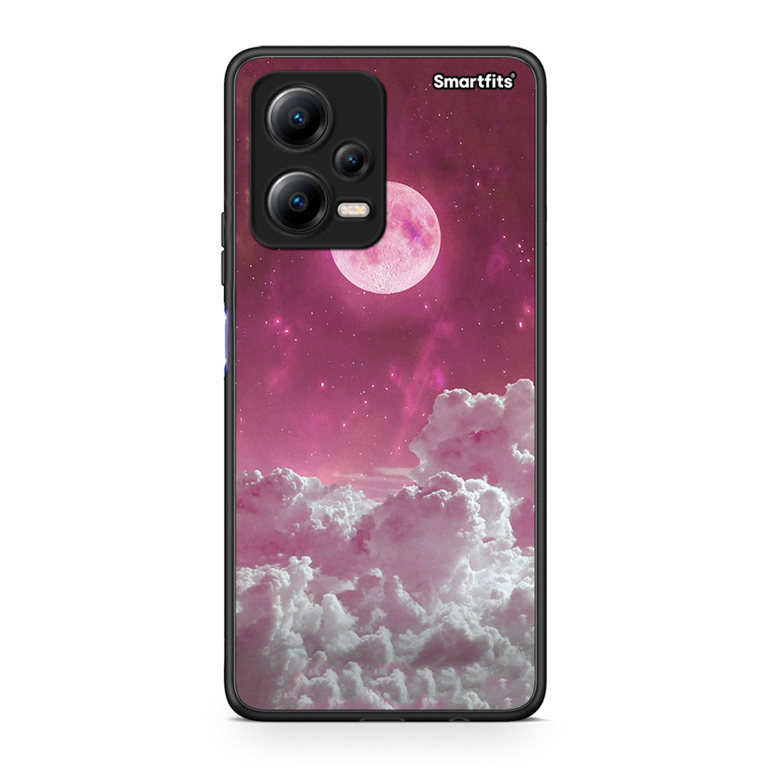 Θήκη Xiaomi Poco X5 5G Dual Pink Moon από τη Smartfits με σχέδιο στο πίσω μέρος και μαύρο περίβλημα | Xiaomi Poco X5 5G Dual Pink Moon Case with Colorful Back and Black Bezels
