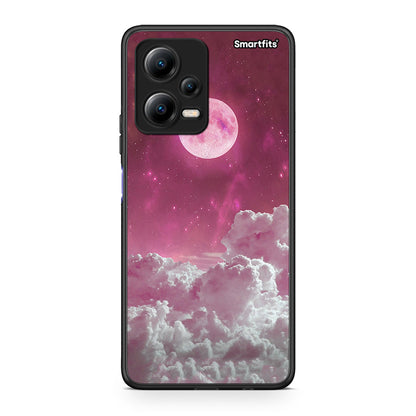 Θήκη Xiaomi Poco X5 5G Dual Pink Moon από τη Smartfits με σχέδιο στο πίσω μέρος και μαύρο περίβλημα | Xiaomi Poco X5 5G Dual Pink Moon Case with Colorful Back and Black Bezels