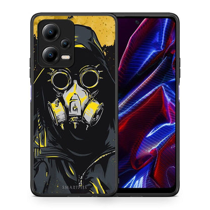 Θήκη Xiaomi Poco X5 5G Dual PopArt Mask από τη Smartfits με σχέδιο στο πίσω μέρος και μαύρο περίβλημα | Xiaomi Poco X5 5G Dual PopArt Mask Case with Colorful Back and Black Bezels