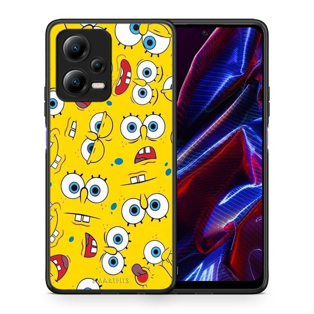 Θήκη Xiaomi Poco X5 5G Dual PopArt Sponge από τη Smartfits με σχέδιο στο πίσω μέρος και μαύρο περίβλημα | Xiaomi Poco X5 5G Dual PopArt Sponge Case with Colorful Back and Black Bezels
