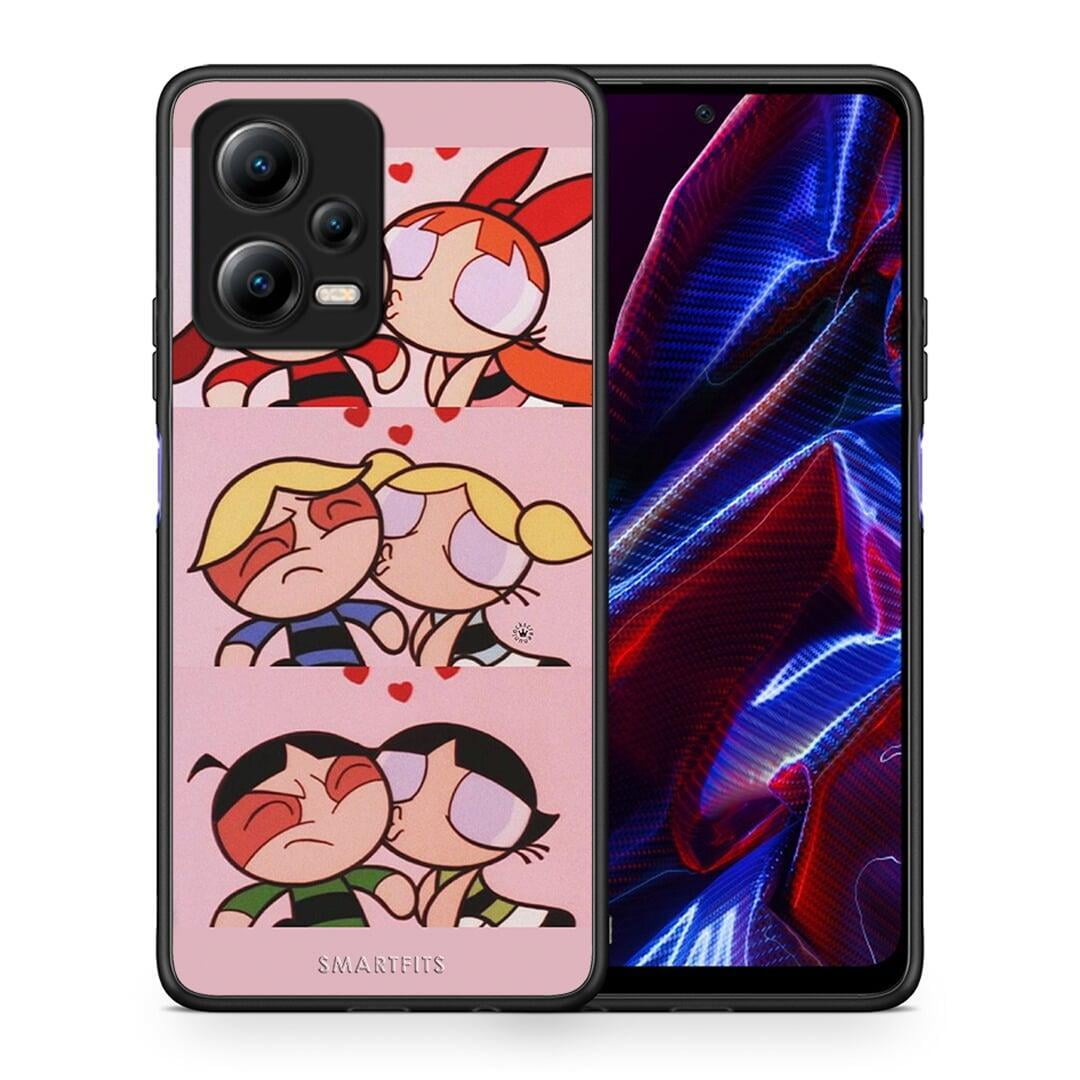 Θήκη Xiaomi Poco X5 5G Dual Puff Love από τη Smartfits με σχέδιο στο πίσω μέρος και μαύρο περίβλημα | Xiaomi Poco X5 5G Dual Puff Love Case with Colorful Back and Black Bezels