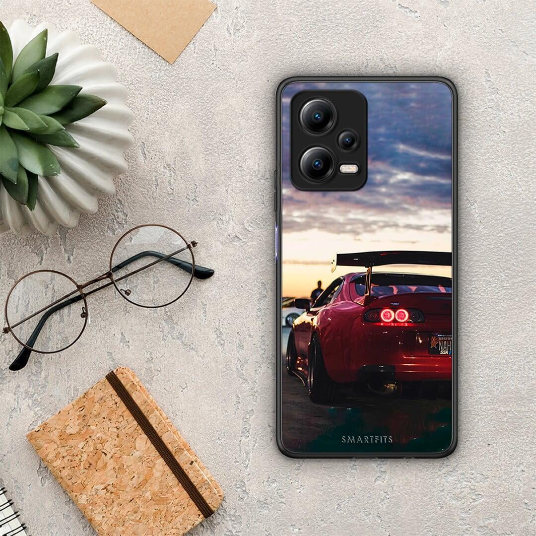 Θήκη Xiaomi Poco X5 5G Dual Racing Supra από τη Smartfits με σχέδιο στο πίσω μέρος και μαύρο περίβλημα | Xiaomi Poco X5 5G Dual Racing Supra Case with Colorful Back and Black Bezels