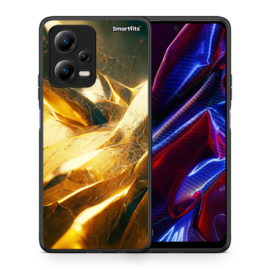 Θήκη Xiaomi Poco X5 5G Dual Real Gold από τη Smartfits με σχέδιο στο πίσω μέρος και μαύρο περίβλημα | Xiaomi Poco X5 5G Dual Real Gold Case with Colorful Back and Black Bezels