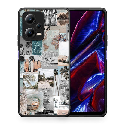 Θήκη Xiaomi Poco X5 5G Dual Retro Beach Life από τη Smartfits με σχέδιο στο πίσω μέρος και μαύρο περίβλημα | Xiaomi Poco X5 5G Dual Retro Beach Life Case with Colorful Back and Black Bezels