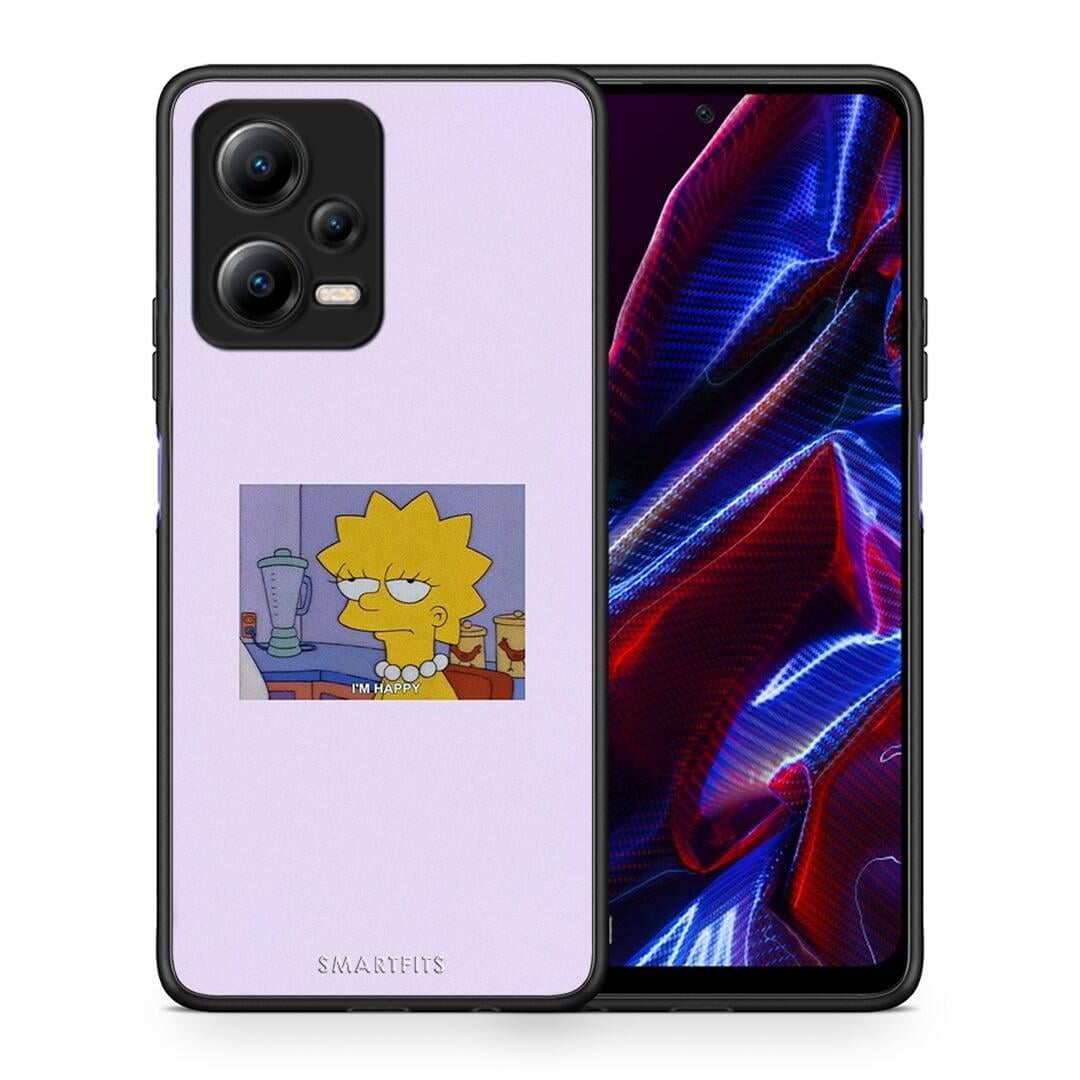Θήκη Xiaomi Poco X5 5G Dual So Happy από τη Smartfits με σχέδιο στο πίσω μέρος και μαύρο περίβλημα | Xiaomi Poco X5 5G Dual So Happy Case with Colorful Back and Black Bezels