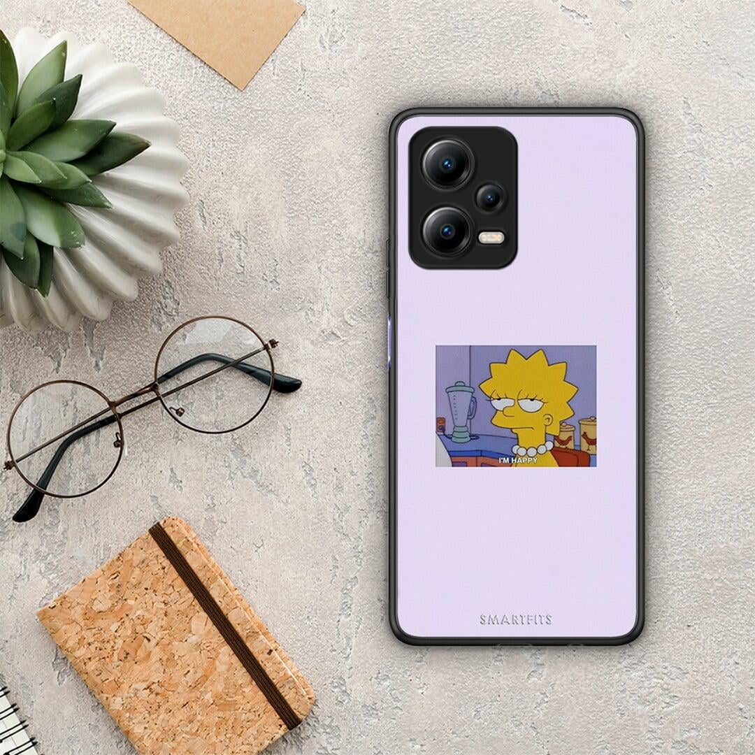 Θήκη Xiaomi Poco X5 5G Dual So Happy από τη Smartfits με σχέδιο στο πίσω μέρος και μαύρο περίβλημα | Xiaomi Poco X5 5G Dual So Happy Case with Colorful Back and Black Bezels