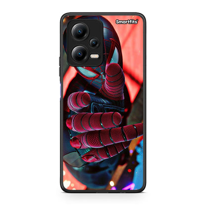 Θήκη Xiaomi Poco X5 5G Dual Spider Hand από τη Smartfits με σχέδιο στο πίσω μέρος και μαύρο περίβλημα | Xiaomi Poco X5 5G Dual Spider Hand Case with Colorful Back and Black Bezels