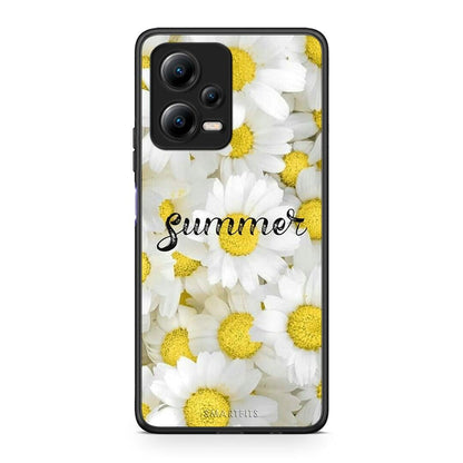 Θήκη Xiaomi Poco X5 5G Dual Summer Daisies από τη Smartfits με σχέδιο στο πίσω μέρος και μαύρο περίβλημα | Xiaomi Poco X5 5G Dual Summer Daisies Case with Colorful Back and Black Bezels