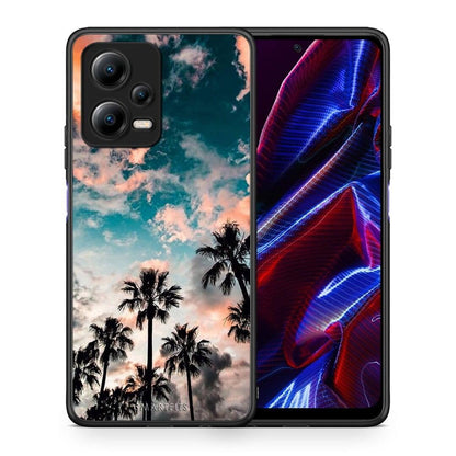 Θήκη Xiaomi Poco X5 5G Dual Summer Sky από τη Smartfits με σχέδιο στο πίσω μέρος και μαύρο περίβλημα | Xiaomi Poco X5 5G Dual Summer Sky Case with Colorful Back and Black Bezels