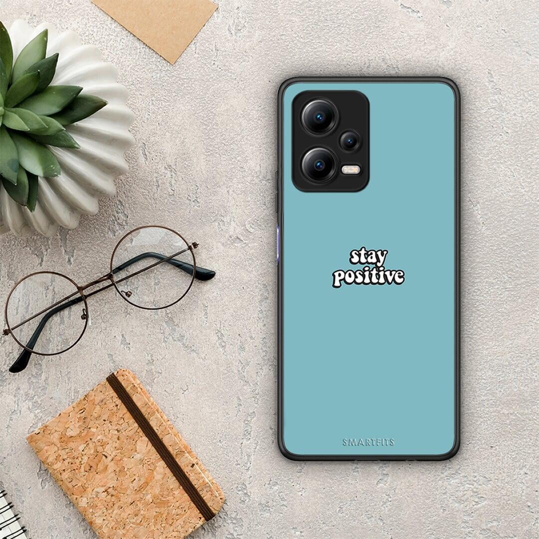 Θήκη Xiaomi Poco X5 5G Dual Text Positive από τη Smartfits με σχέδιο στο πίσω μέρος και μαύρο περίβλημα | Xiaomi Poco X5 5G Dual Text Positive Case with Colorful Back and Black Bezels