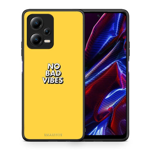 Θήκη Xiaomi Poco X5 5G Dual Text Vibes από τη Smartfits με σχέδιο στο πίσω μέρος και μαύρο περίβλημα | Xiaomi Poco X5 5G Dual Text Vibes Case with Colorful Back and Black Bezels