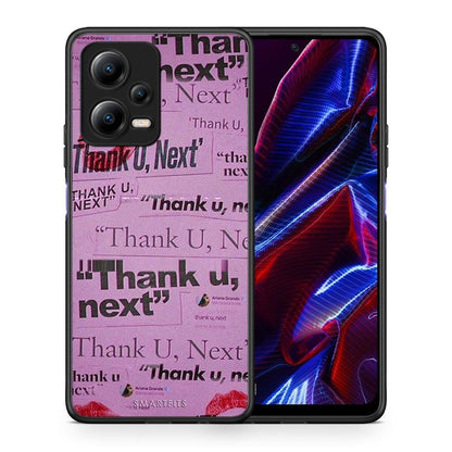 Θήκη Xiaomi Poco X5 5G Dual Thank You Next από τη Smartfits με σχέδιο στο πίσω μέρος και μαύρο περίβλημα | Xiaomi Poco X5 5G Dual Thank You Next Case with Colorful Back and Black Bezels