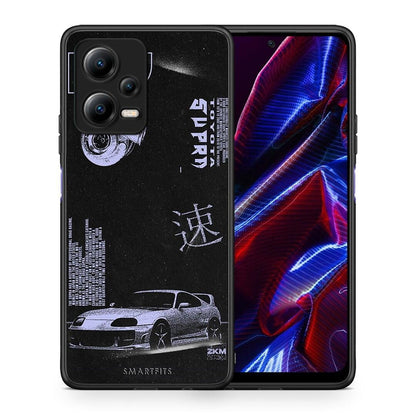 Θήκη Xiaomi Poco X5 5G Dual Tokyo Drift από τη Smartfits με σχέδιο στο πίσω μέρος και μαύρο περίβλημα | Xiaomi Poco X5 5G Dual Tokyo Drift Case with Colorful Back and Black Bezels