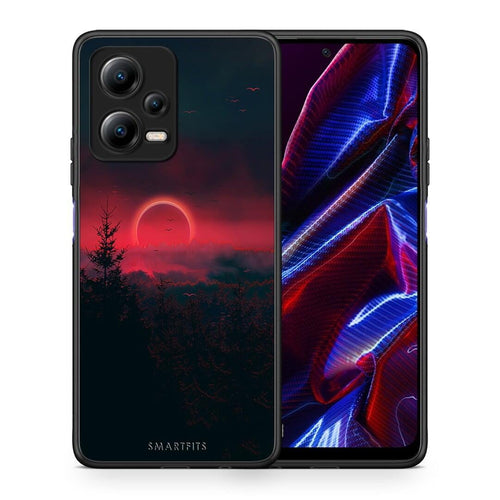 Θήκη Xiaomi Poco X5 5G Dual Tropic Sunset από τη Smartfits με σχέδιο στο πίσω μέρος και μαύρο περίβλημα | Xiaomi Poco X5 5G Dual Tropic Sunset Case with Colorful Back and Black Bezels