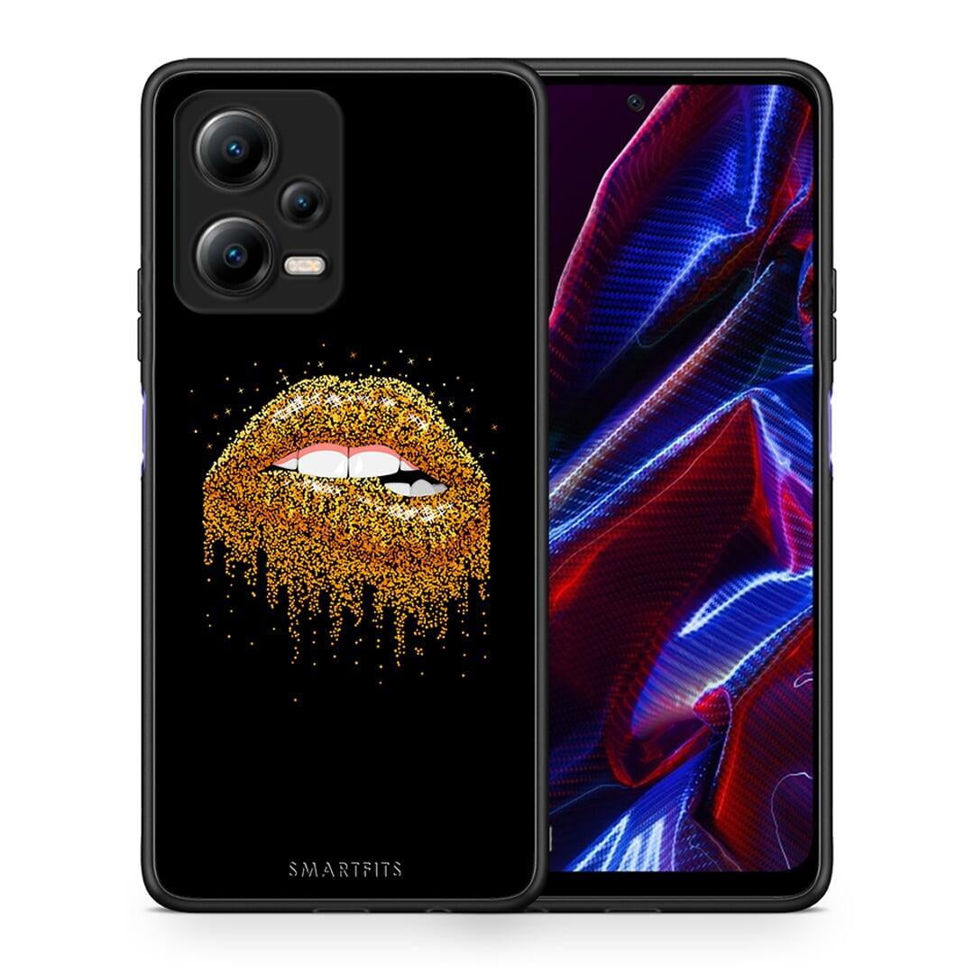 Θήκη Xiaomi Poco X5 5G Dual Valentine Golden από τη Smartfits με σχέδιο στο πίσω μέρος και μαύρο περίβλημα | Xiaomi Poco X5 5G Dual Valentine Golden Case with Colorful Back and Black Bezels