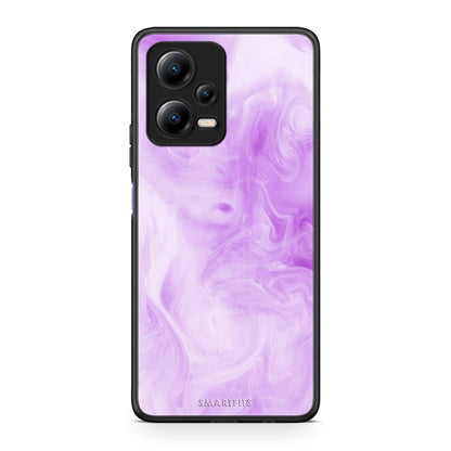 Θήκη Xiaomi Poco X5 5G Dual Watercolor Lavender από τη Smartfits με σχέδιο στο πίσω μέρος και μαύρο περίβλημα | Xiaomi Poco X5 5G Dual Watercolor Lavender Case with Colorful Back and Black Bezels