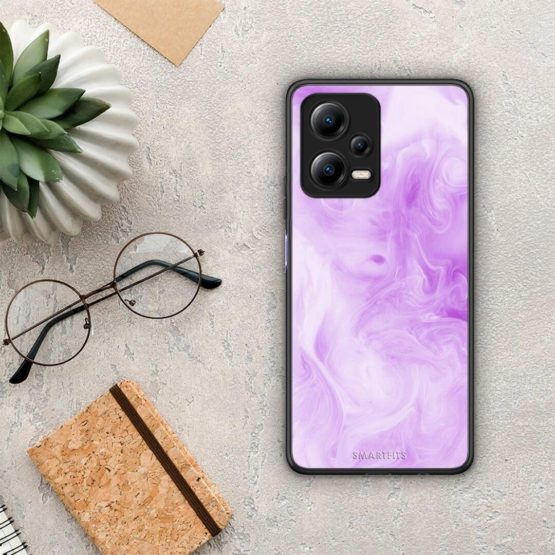 Θήκη Xiaomi Poco X5 5G Dual Watercolor Lavender από τη Smartfits με σχέδιο στο πίσω μέρος και μαύρο περίβλημα | Xiaomi Poco X5 5G Dual Watercolor Lavender Case with Colorful Back and Black Bezels
