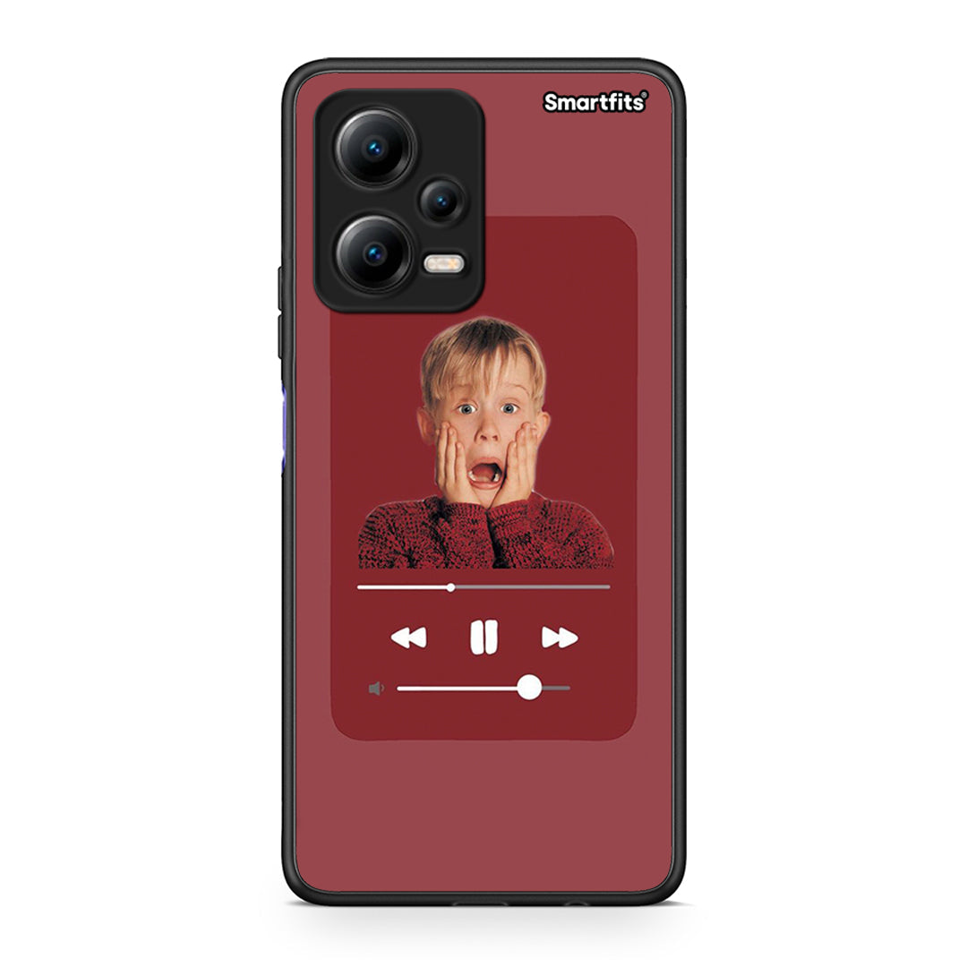 Θήκη Xiaomi Poco X5 5G Dual Xmas Alone Music από τη Smartfits με σχέδιο στο πίσω μέρος και μαύρο περίβλημα | Xiaomi Poco X5 5G Dual Xmas Alone Music Case with Colorful Back and Black Bezels