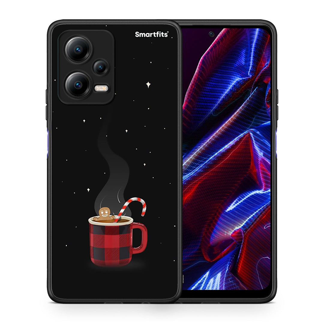 Θήκη Xiaomi Poco X5 5G Dual Xmas Bathing από τη Smartfits με σχέδιο στο πίσω μέρος και μαύρο περίβλημα | Xiaomi Poco X5 5G Dual Xmas Bathing Case with Colorful Back and Black Bezels