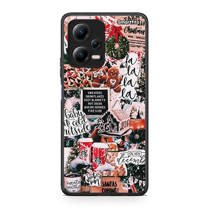 Θήκη Xiaomi Poco X5 5G Dual Xmas Habbits από τη Smartfits με σχέδιο στο πίσω μέρος και μαύρο περίβλημα | Xiaomi Poco X5 5G Dual Xmas Habbits Case with Colorful Back and Black Bezels