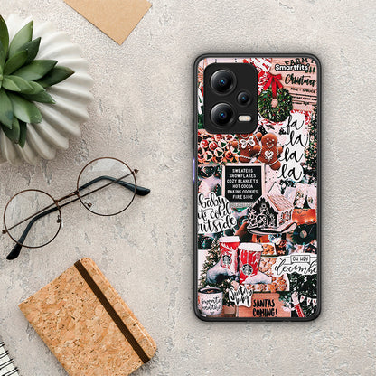 Θήκη Xiaomi Poco X5 5G Dual Xmas Habbits από τη Smartfits με σχέδιο στο πίσω μέρος και μαύρο περίβλημα | Xiaomi Poco X5 5G Dual Xmas Habbits Case with Colorful Back and Black Bezels