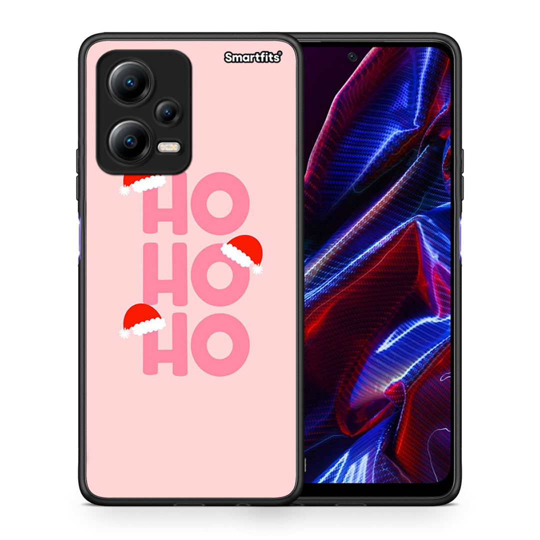 Θήκη Xiaomi Poco X5 5G Dual Xmas Ho Ho Ho από τη Smartfits με σχέδιο στο πίσω μέρος και μαύρο περίβλημα | Xiaomi Poco X5 5G Dual Xmas Ho Ho Ho Case with Colorful Back and Black Bezels