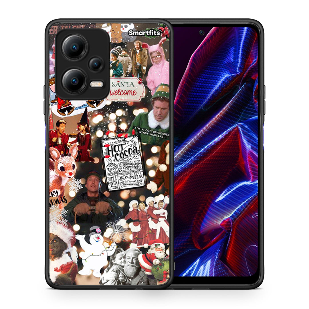 Θήκη Xiaomi Poco X5 5G Dual Xmas Movies από τη Smartfits με σχέδιο στο πίσω μέρος και μαύρο περίβλημα | Xiaomi Poco X5 5G Dual Xmas Movies Case with Colorful Back and Black Bezels