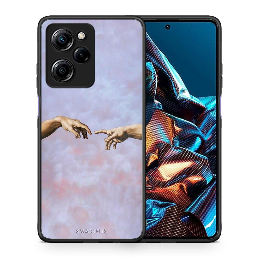 Θήκη Xiaomi Poco X5 Pro 5G Dual Adam Hand από τη Smartfits με σχέδιο στο πίσω μέρος και μαύρο περίβλημα | Xiaomi Poco X5 Pro 5G Dual Adam Hand Case with Colorful Back and Black Bezels